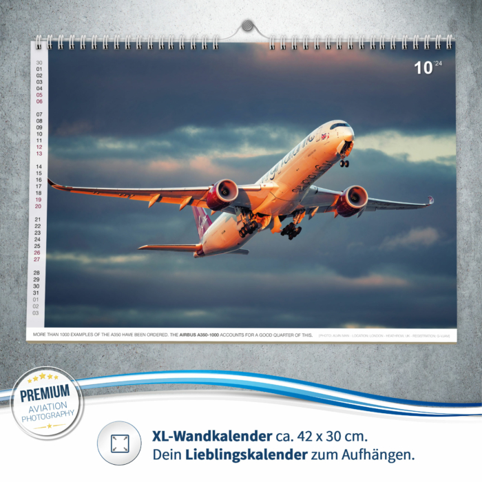 Flugzeugkalender 2024 Wandkalender Civil Aviation