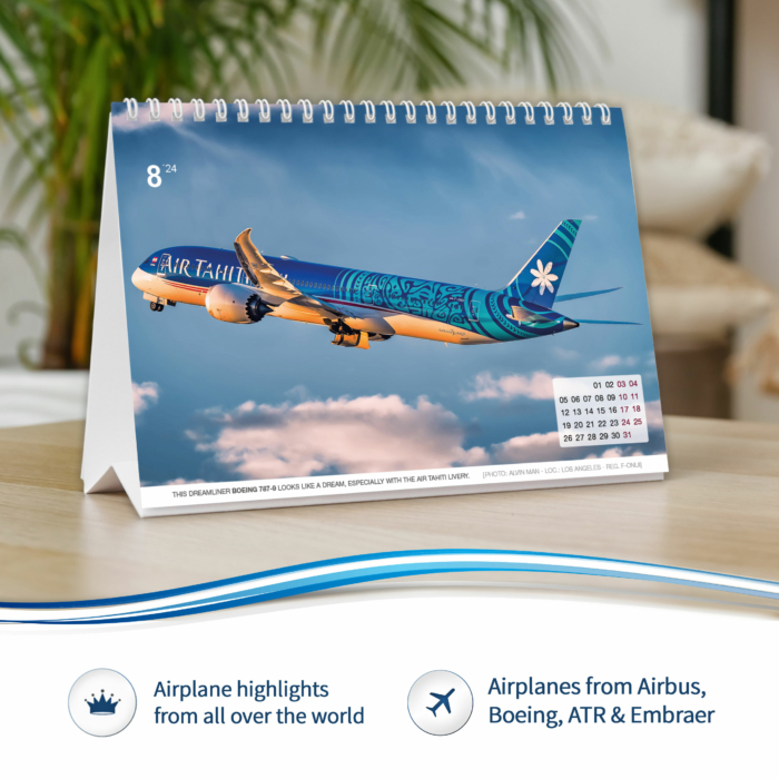 Civil Aviation 2024 Aircraft Calendar with airplane photos images