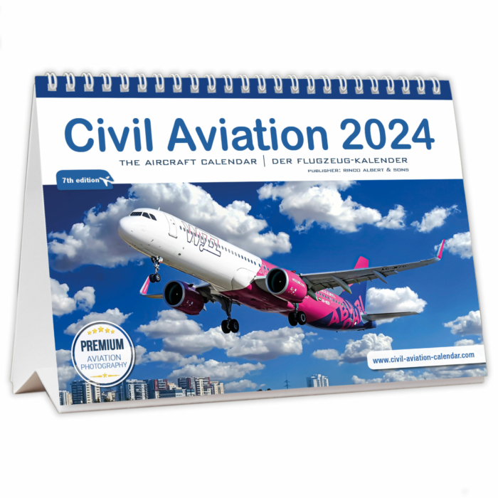 Civil Aviation 2024 Aircraft calendar airplane images desk office